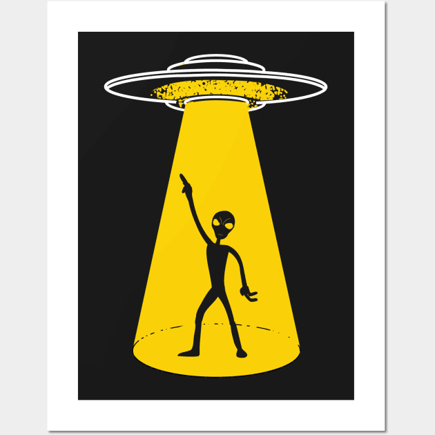 UFO Alien dancing Wall Art by atomguy